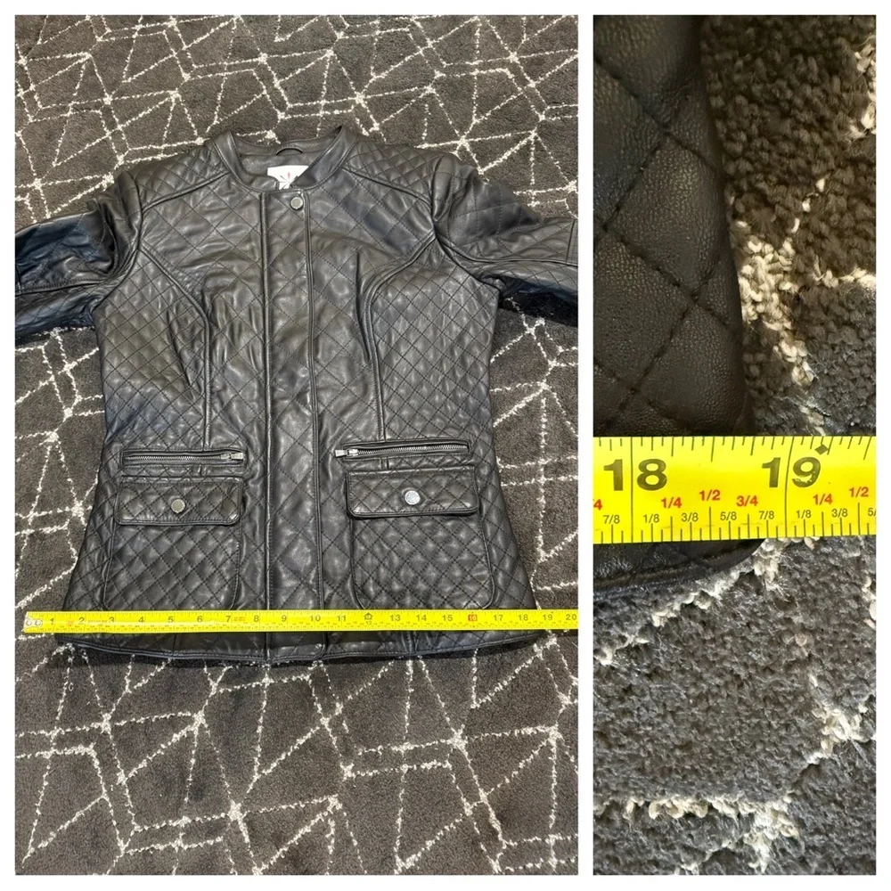 Isaac Mizrahi Live! Zip Front Quilted Leather Jacket with Pockets